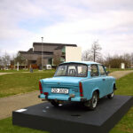 They'll want to change that number plate before presenting it in DD in October. A Trabant P601 in front of the VitraHaus, as seen at German Design 1949–1989. Two Countries, One History, Vitra Design Museum, Weil am Rhein