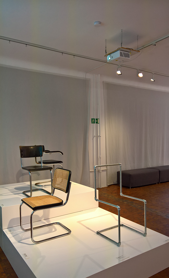 Cantilever chairs by Mart Stam, including (r) a remake of his first gas pipe chair, as seen at The Early Years. Mart Stam, the Institute and the Collection of Industrial Design, the Werkbundarchiv Museum der Dinge, Berlin
