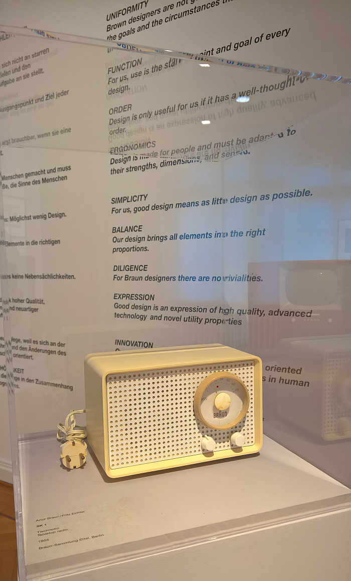 SK 1 table top radio by Artur Braun and Fritz Eichler, as seen at Braun 100, Bröhan-Museum, Berlin