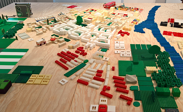 Downtown Eisenhüttenstadt largely in Plaspi and..... Sugar, as seen in Endless Beginning. The Transformation of the Socialist City, Museum Utopie und Alltag, Eisenhüttenstadt