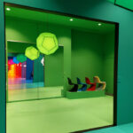 Panton chairs and a rainbow wormhole, as seen at Verner Panton - Colouring a New World, Trapholt, Kolding