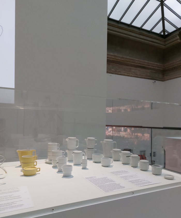 Stacking crockery by Margarete Jahny and Hans (Nick) Roericht, as seen at German Design 1949–1989. Two Countries, One History, Kunsthalle im Lipsiusbau, Dresden