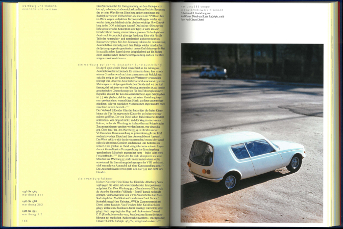 A model of Karl Clauss Dietel & Lutz Rudolph's Wartburg 353 coupé, 1966, as seen in karl clauss dietel. die offene form by Walter Scheiffele and Steffen Schuhmann, Spector Books, 2021 (Image courtesy Spector Books)