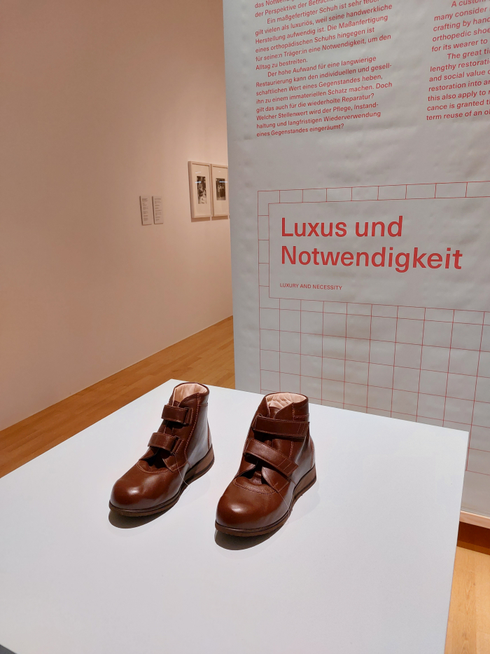 Handmade orthopaedic shoes. Luxury or necessity?, as seen at Craft as Myth. Between Ideal and Real Life, Museum Angewandte Kunst, Frankfurt