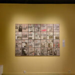 Examples of the new editorial design of the newspaper Libération, as seen at Années 80. Mode, design et graphisme en France, Musée des Arts décoratifs, Paris