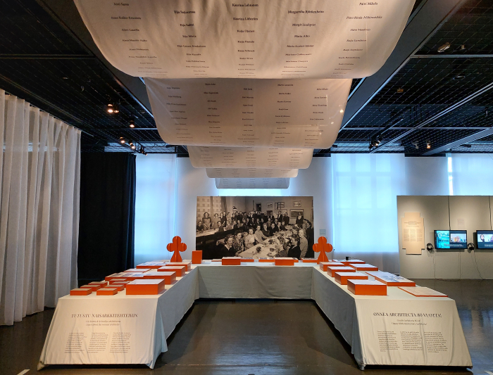 Discussions on the association Architecta past and present, as see at Long Live Wivi Lönn!, Museum of Finnish Architecture, Helsinki