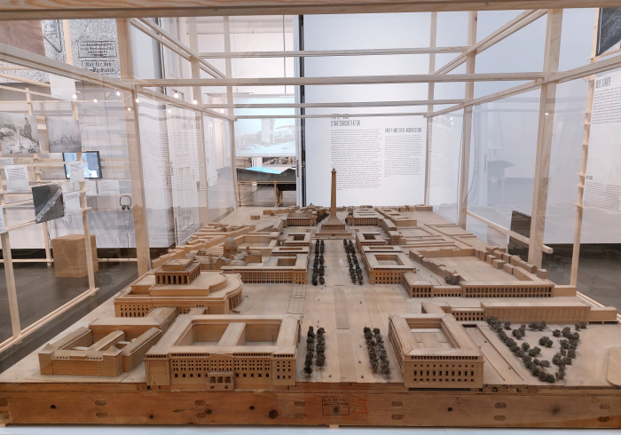 A model of the planned redevelopment of München, as devised under the leadership of Hermann Giesler, as seen at Power Space Violence. Planning and Building under National Socialism, Akademie der Künste, Berlin