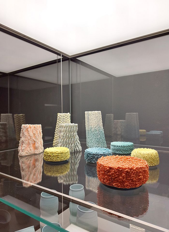 Examples of the Pyxis scent capsules by Babette Wiezorek, as seen at Grassimesse 2023, Museum für Angewandte Kunst, Leipzig