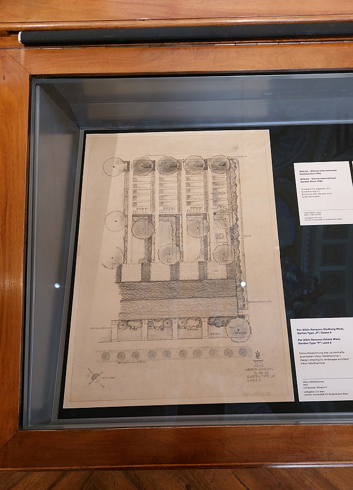 Plans for gardens for the late 1940s Per-Albin-Hansson-Sidelung West, Vienna, as seen at Of Gardens and People. Designed Nature Art and Landscape Architecture, Austrian National Library, Vienna