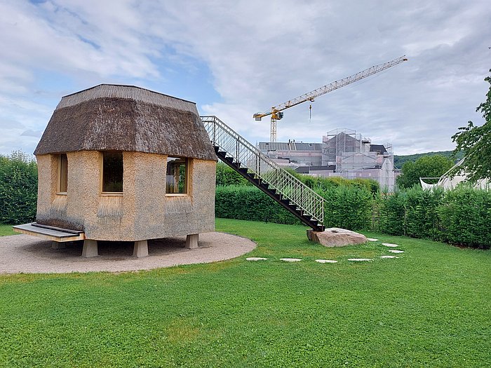 Big VitraHaus, Little VitraHaus: Tsuyoshi Tane’s Garden House and Herzog & de Meuron’s VitraHaus, Vitra Campus, Weil am Rhein (June 2025) The Oudolf Garten on the Vitra Campus as seen in early June 2025.......but change is a comin' (on account of roofing work the VitraHaus was cloaked in scaffolding)