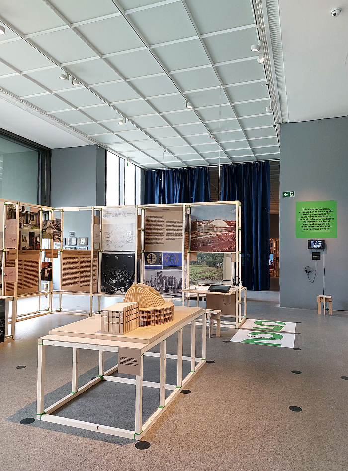 Discussions on the Universal Hall, Skopje, North Macedonia, as seen in The Gift. Stories of Generosity and Violence in Architecture, Architekturmuseum der TU München 
