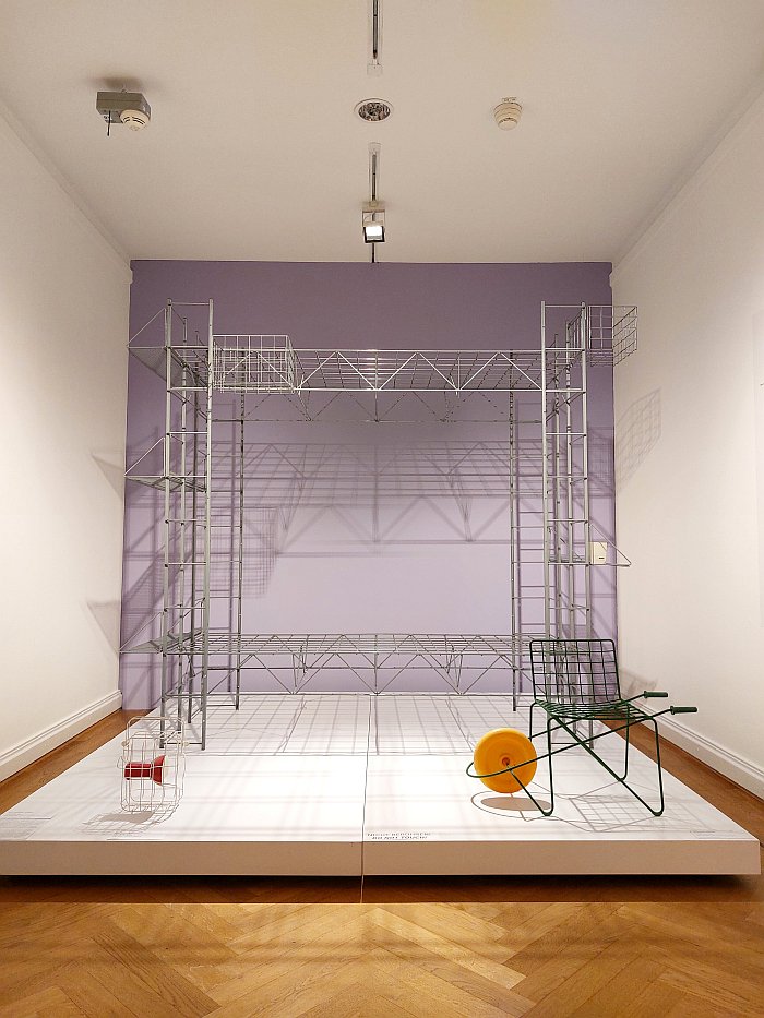 The bed Abitacolo by Bruno Munari, IKEA PS 2017 lamp by Matali Crasset & Trotter garden chair by Rogier Martens, as seen at Design for Children, Bröhan Museum, Berlin