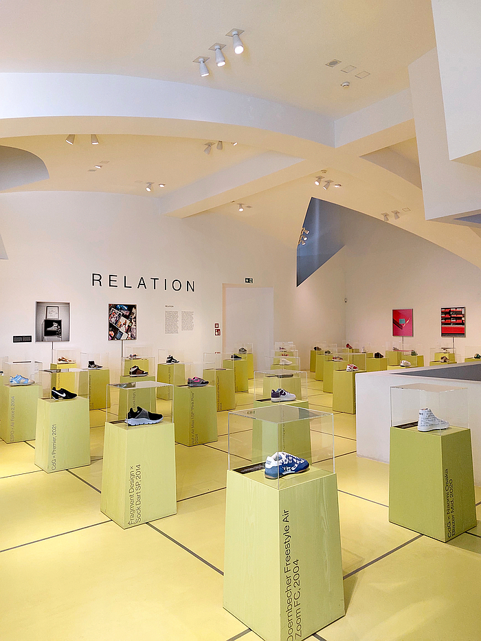 The chapter Relation, as seen at Nike: Form Follows Motion, Vitra Design Museum, Weil am Rhein