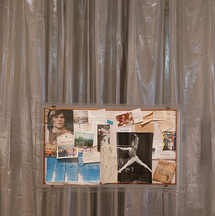 Léonie Geisendorf's pin board/veneration of Rudolf Nureyev, as seen at Léonie Geisendorf, ArkDes, Stockholm