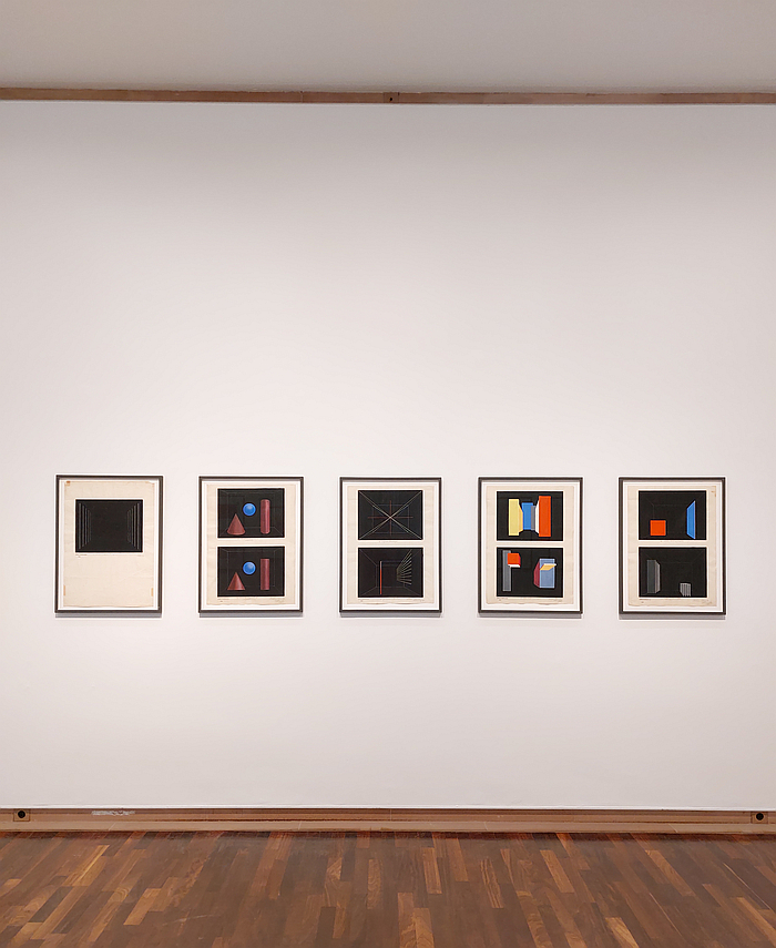Spectodrama positions as developed at Bauhaus Deassau, 1925, as seen at Play, Life, Illusion. Xanti Schawinsky, Kunsthalle Bielefeld
