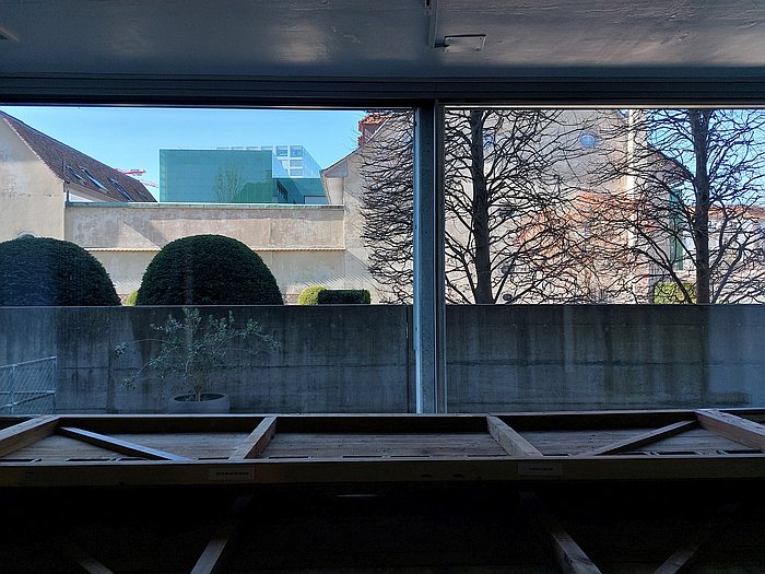 The view from the bee-house, as seen at Sandra Knecht - Home Is a Foreign Place, Kulturstiftung Basel H. Geiger, Basel