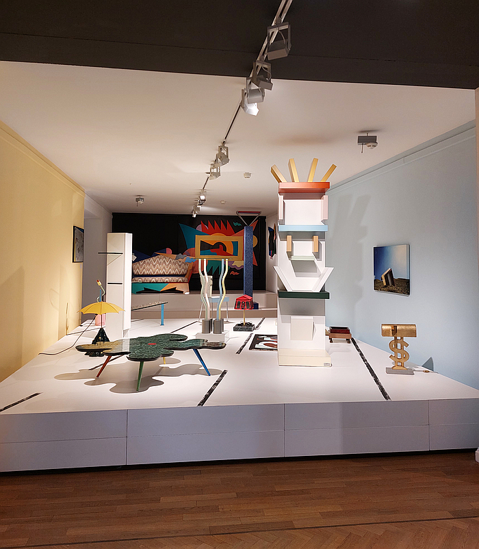 Works from the Bau.Haus collections 1 and 2 by Alchimia, as seen at Alchimia. The Revolution of Italian Design, Bröhan Museum, Berlin.