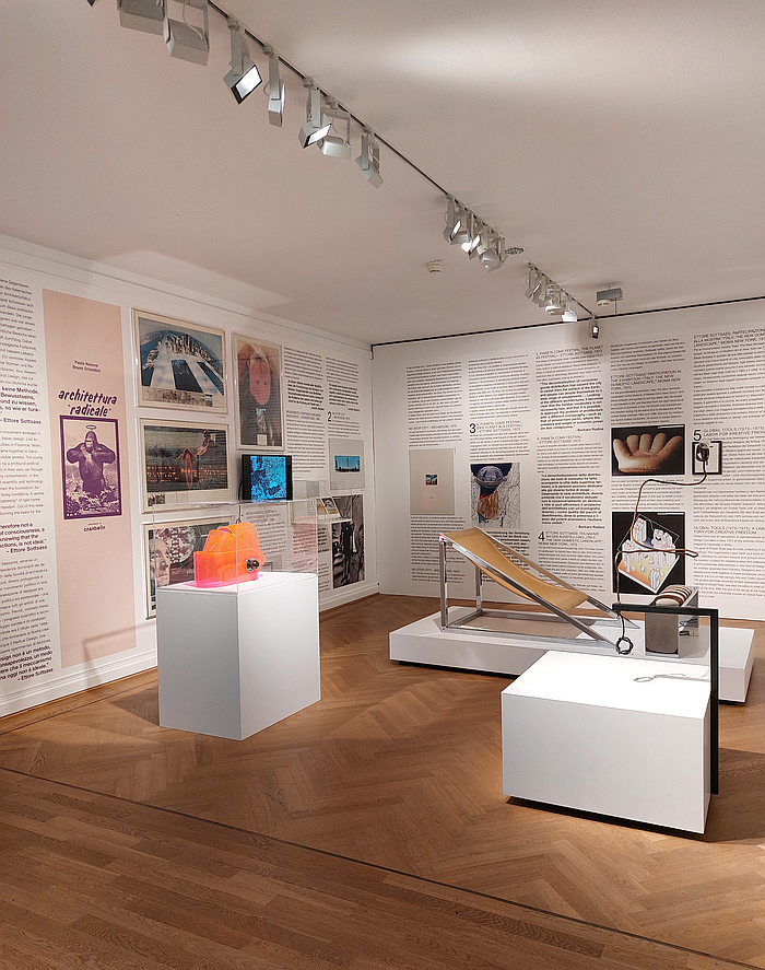 The discussion on Italian Radicalism, as seen at Alchimia. The Revolution of Italian Design, Bröhan Museum, Berlin.
