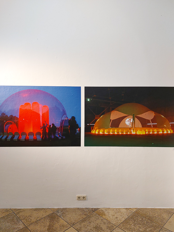The Volumes Belgrade in Paris in 2006 (r) and Estacio in Yokohama, Japan, from 2005 (l), as seen in Monsieur Luftarchitektur – Hans-Walter Müller. Architekt, Ingenieur, Künstler; 1967 bis heute, Luftmuseum, Amberg
