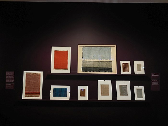 Works from students in Gunta Stölzl's class at the Bauhauses, as seen at Textile Manifestos - From Bauhaus to Soft Sculpture, Museum für Gestaltung, Zürich