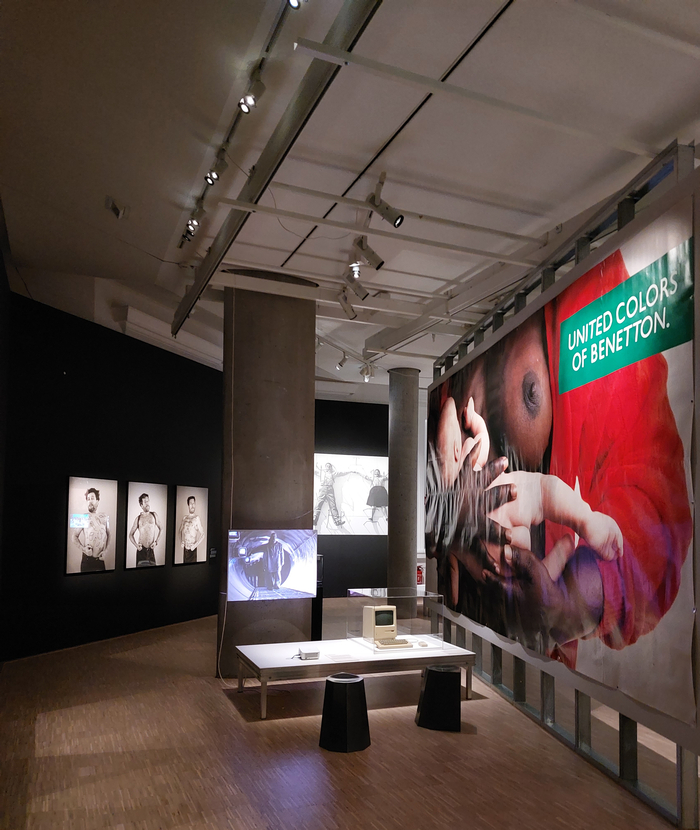 Part of the chapters Provocation as Advertising Strategy (foreground) and Self-staging (background), as seen at Hello Image. The Staging of Things, Museum für Kunst und Gewerbe, Hamburg