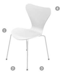 Chair Seat Risers for Arne Jacobsen Chairs, White