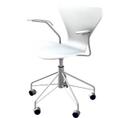 Series 7 Swivel Armchair 3217, Lacquer, White