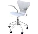 Series 7 Swivel Armchair 3217, Coloured ash, White