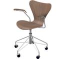Series 7 Swivel Armchair 3217, Clear varnished wood, Natural elm
