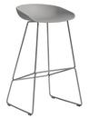 About A Stool AAS 38, Bar version: seat height 74 cm, Stainless steel, Concrete grey