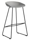 About A Stool AAS 38, Bar version: seat height 74 cm, Steel black powder-coated, Concrete grey