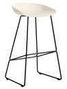 About A Stool AAS 38, Bar version: seat height 74 cm, Steel black powder-coated, Cream white