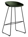 About A Stool AAS 38, Bar version: seat height 74 cm, Steel black powder-coated, Green