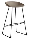 About A Stool AAS 38, Bar version: seat height 74 cm, Steel black powder-coated, Khaki