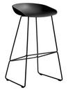 About A Stool AAS 38, Bar version: seat height 74 cm, Steel black powder-coated, Black