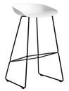 About A Stool AAS 38, Bar version: seat height 74 cm, Steel black powder-coated, White