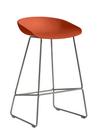 About A Stool AAS 38, Kitchen version: seat height 64 cm, Stainless steel, Orange