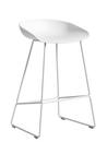About A Stool AAS 38, Kitchen version: seat height 64 cm, Steel white powder-coated, White
