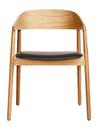 AC2 Dining Chair, Matt lacquered oak / black leather