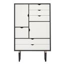 S5 Drawer, Black lacquered, White