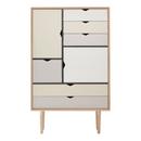 S5 Drawer, Soaped oak, Silver-white/Beige/Metalgrey