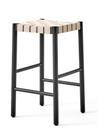 Betty Barstool, Kitchen version: 66 cm, Black / natural linen