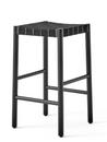 Betty Barstool, Kitchen version: 66 cm, Black / black linen