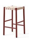 Betty Barstool, Kitchen version: 66 cm, Maroon / natural linen