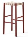 Betty Barstool, Bar version: 76 cm, Maroon / natural linen