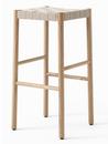 Betty Barstool, Bar version: 76 cm, Natural oak / natural linen