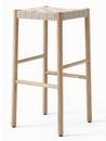 Betty Barstool, Bar version: 76 cm, Natural oak / natural linen