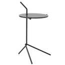 Halten Side Table, Warm Black & Smoked cast glass