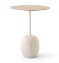 Lato Side Table, Round (Ø 40 cm), Oak & Crema Diva marble