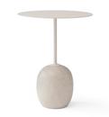 Lato Side Table, Round (Ø 40 cm), Ivory White / Crema Diva marble